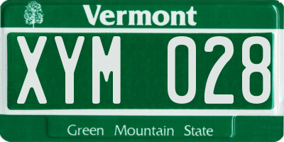 VT license plate XYM028