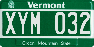 VT license plate XYM032