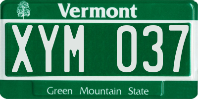 VT license plate XYM037
