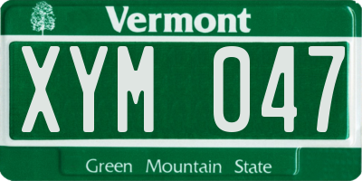 VT license plate XYM047
