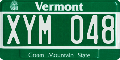 VT license plate XYM048