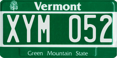 VT license plate XYM052