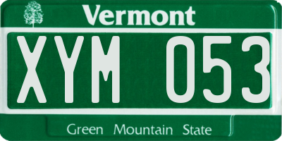 VT license plate XYM053