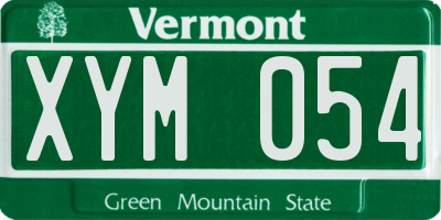 VT license plate XYM054