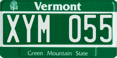 VT license plate XYM055