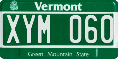 VT license plate XYM060