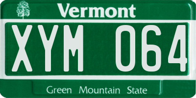 VT license plate XYM064