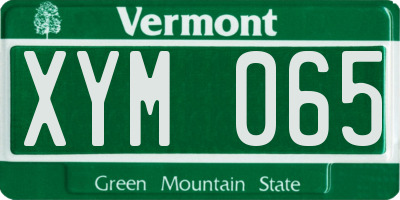VT license plate XYM065