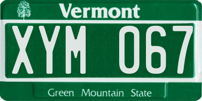 VT license plate XYM067