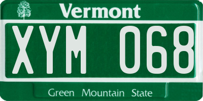 VT license plate XYM068