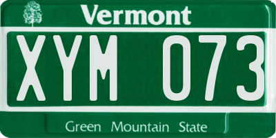 VT license plate XYM073