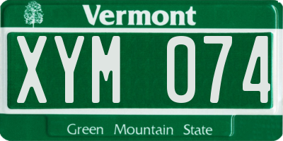 VT license plate XYM074