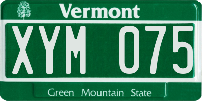 VT license plate XYM075