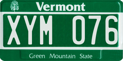 VT license plate XYM076