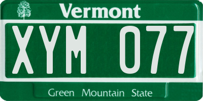 VT license plate XYM077