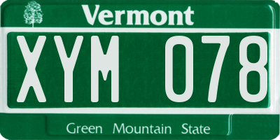 VT license plate XYM078