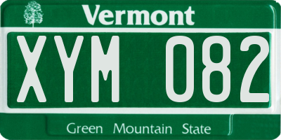 VT license plate XYM082