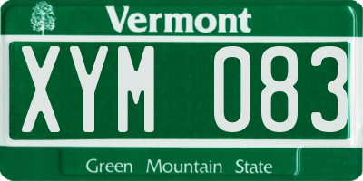 VT license plate XYM083