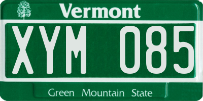 VT license plate XYM085