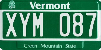 VT license plate XYM087
