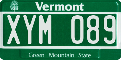 VT license plate XYM089