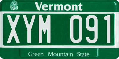 VT license plate XYM091