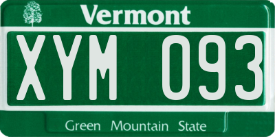 VT license plate XYM093