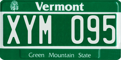 VT license plate XYM095