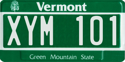 VT license plate XYM101