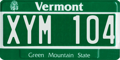 VT license plate XYM104