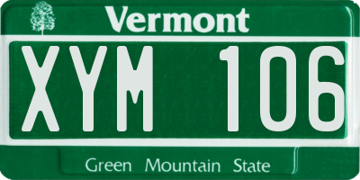 VT license plate XYM106