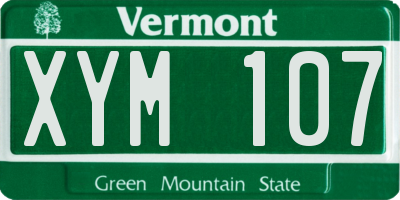VT license plate XYM107