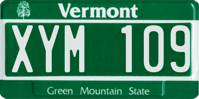 VT license plate XYM109