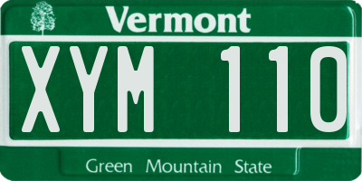 VT license plate XYM110