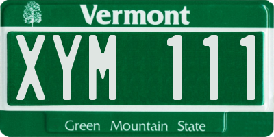 VT license plate XYM111