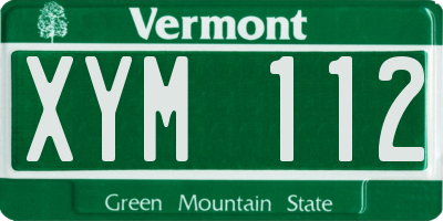 VT license plate XYM112