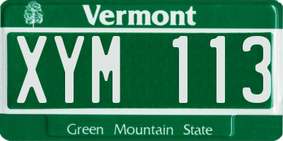 VT license plate XYM113