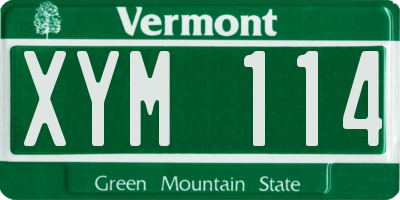 VT license plate XYM114