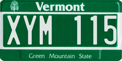 VT license plate XYM115