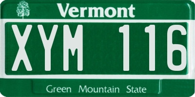 VT license plate XYM116
