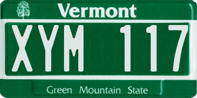 VT license plate XYM117