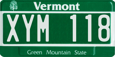 VT license plate XYM118