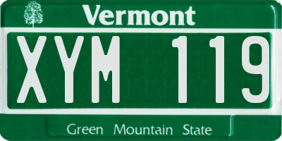VT license plate XYM119