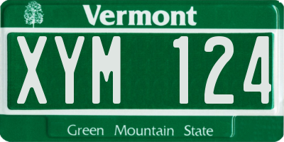 VT license plate XYM124