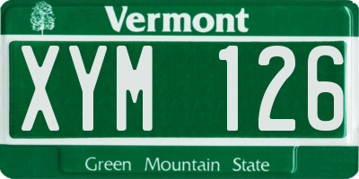 VT license plate XYM126