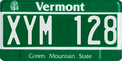 VT license plate XYM128