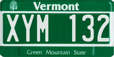 VT license plate XYM132