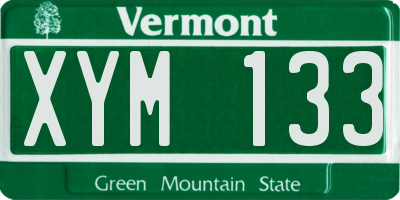 VT license plate XYM133