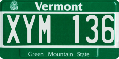 VT license plate XYM136