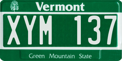 VT license plate XYM137